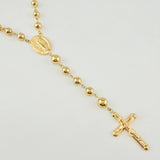 Rosario Milagrosa Cruz Cristo 17.1gr / 25 1/2 in / 6mm-7mm Oro Amarillo 18K *