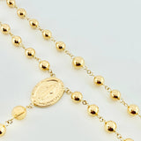 Rosario Milagrosa Cruz Cristo 17.1gr / 25 1/2 in / 6mm-7mm Oro Amarillo 18K *