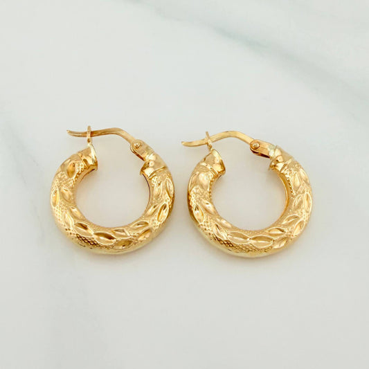 Candongas Flor 2.15 g / 3/4 in Oro Amarillo 18K