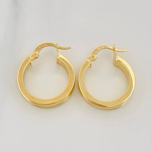 Candongas Fabi Rayadas 2.85 g / 3/4 in Oro Amarillo 18K