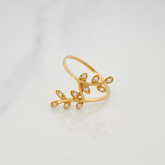 Anillo Flor 1.5 g / T6 1/4 Oro Amarillo 18K