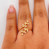 Anillo Flor 1.5 g / T6 1/4 Oro Amarillo 18K
