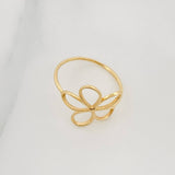 Anillo Flor 1.5g / T5 3/4 Oro Amarillo 18K