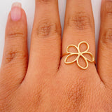Anillo Flor 1.55 g / T8 1/2 Oro Amarillo 18K