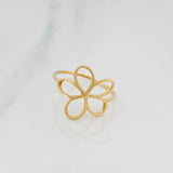 Anillo Flor 1.55 g / T8 1/2 Oro Amarillo 18K