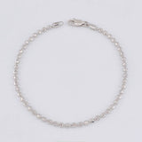 Military Bracelet Half Moon Diamond Cut 6.4g / 8 1/4 in / 2.9mm 18K White Gold