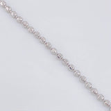 Military Bracelet Half Moon Diamond Cut 6.4g / 8 1/4 in / 2.9mm 18K White Gold