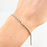 Military Bracelet Half Moon Diamond Cut 6.4g / 8 1/4 in / 2.9mm 18K White Gold