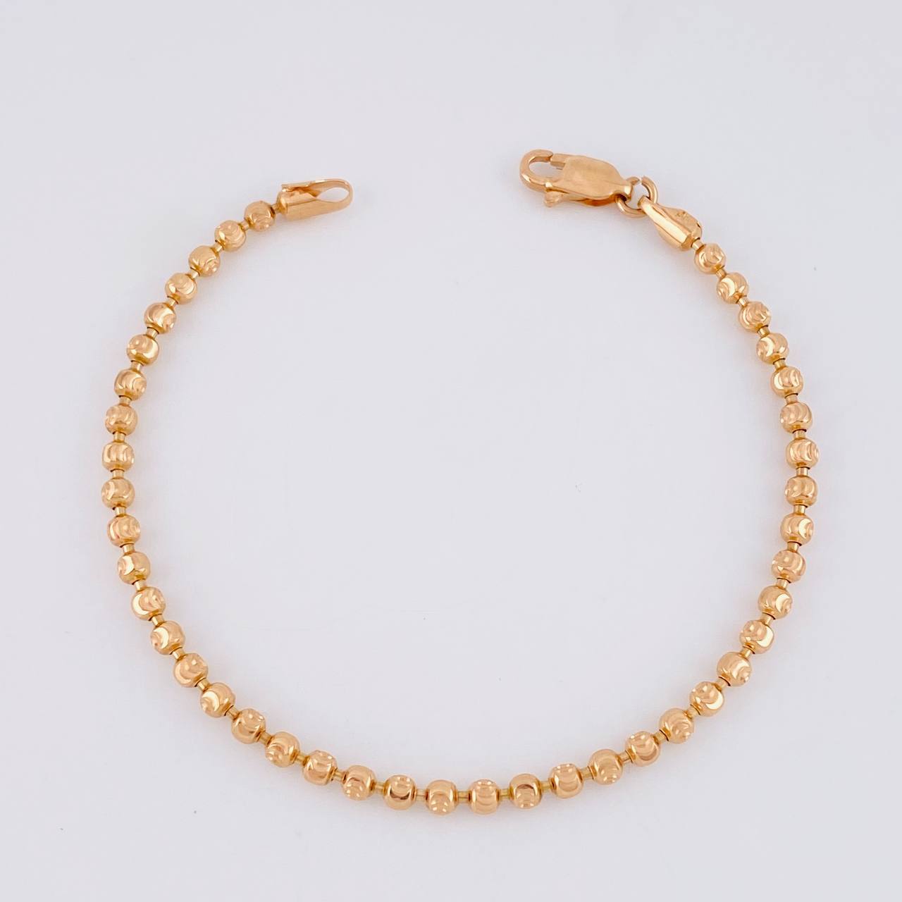 Diamond Cut Half Moon Military Bracelet 5.8g / 7 in / 2.9mm 18K Rose Gold