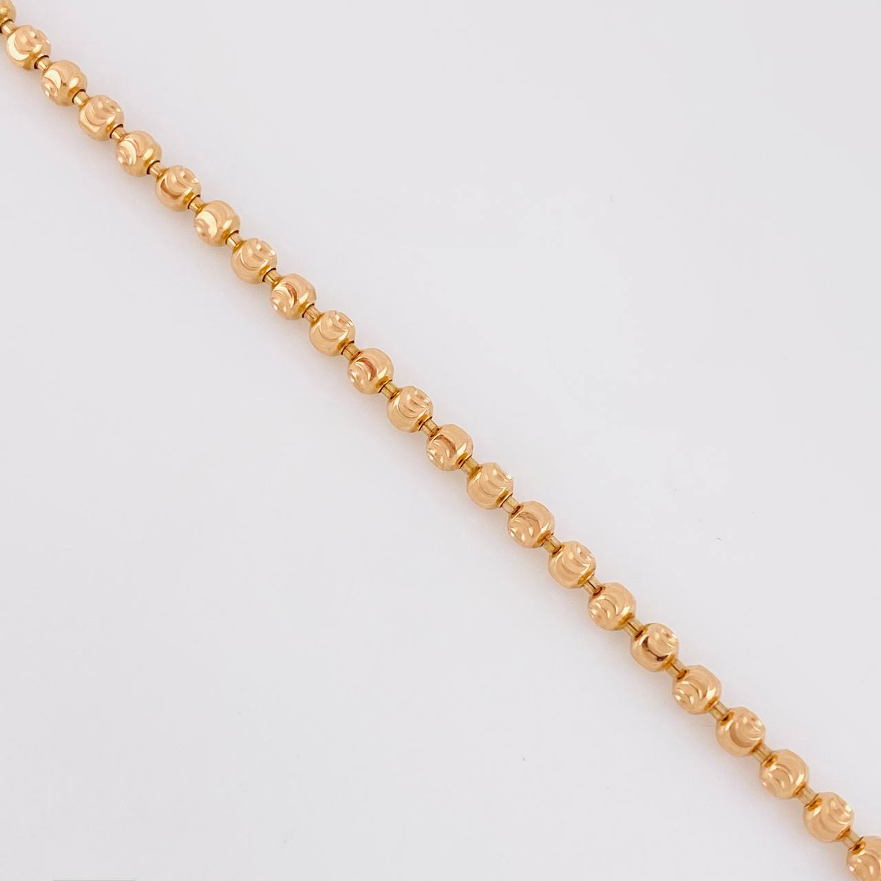 Diamond Cut Half Moon Military Bracelet 5.8g / 7 in / 2.9mm 18K Rose Gold