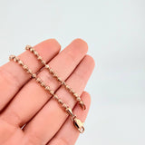Diamond Cut Half Moon Military Bracelet 5.8g / 7 in / 2.9mm 18K Rose Gold