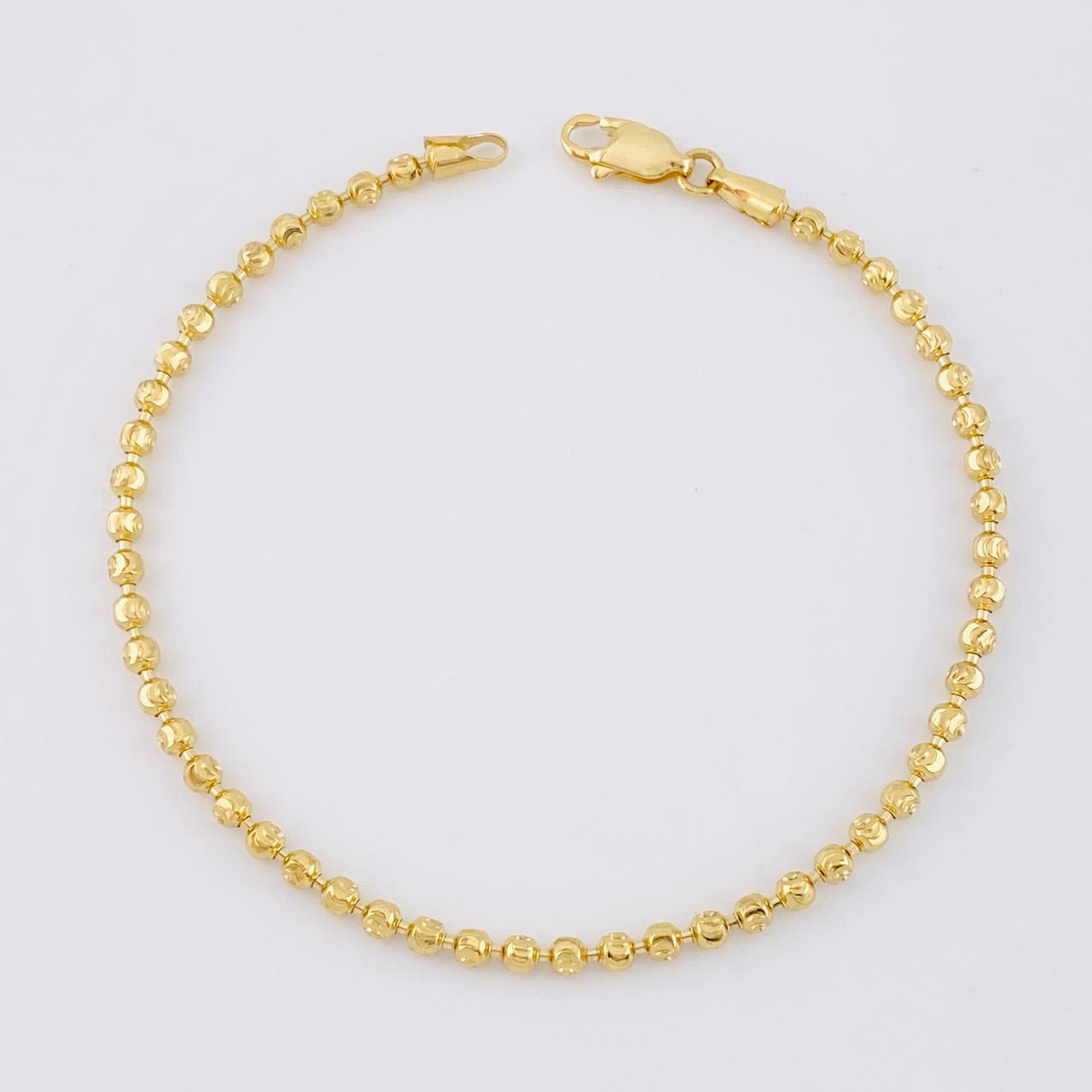 Diamond Cut Half Moon Military Bracelet 6.35g / 8 1/4 in / 2.9mm 18K Yellow Gold