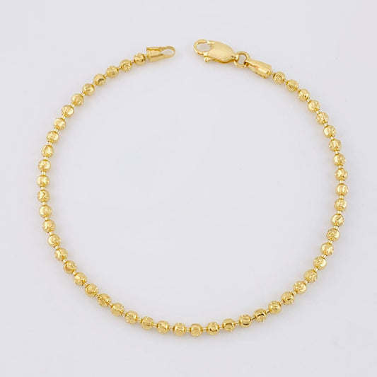 Military Bracelet Half Moon Diamond Cut 6.15g / 8 1/4 in / 3mm Yellow Gold 18K