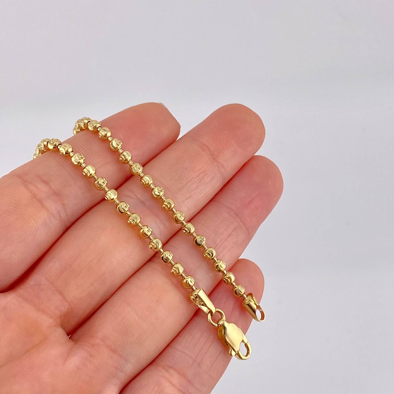 Diamond Cut Half Moon Military Bracelet 6.35g / 8 1/4 in / 2.9mm 18K Yellow Gold