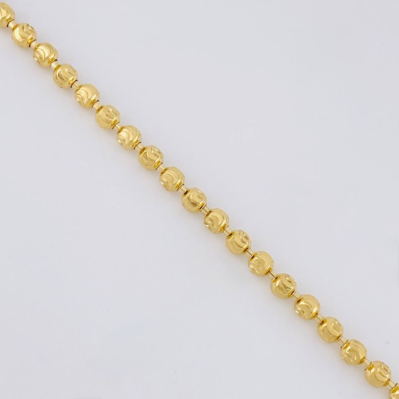 Diamond Cut Half Moon Military Bracelet 6.15g / 7 3/4 in / 3mm 18K Yellow Gold