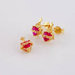 Stud Earrings Set Sacred Heart 2.7g / in / 11.2mm Yellow Gold 18K
