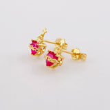 Stud Earrings Set Sacred Heart 2.7g / in / 11.2mm Yellow Gold 18K
