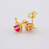 Stud Earrings Set Sacred Heart 2.7g / in / 11.2mm Yellow Gold 18K