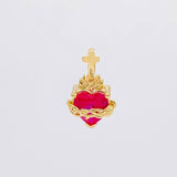 Charm Sacred Heart 0.8g / 1/2 in Yellow Gold 18K