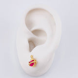 Stud Earrings Set Sacred Heart 2.7g / in / 11.2mm Yellow Gold 18K