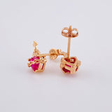 Stud Earrings Set Sacred Heart 2.6g / in / 11.2mm Rose Gold 18K