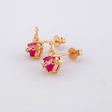 Stud Earrings Set Sacred Heart 2.55g / in / 11.2mm Rose Gold 18K