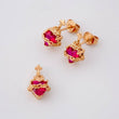 Stud Earrings Set Sacred Heart 2.6g / in / 11.2mm Rose Gold 18K