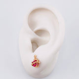 Stud Earrings Set Sacred Heart 2.55g / in / 11.2mm Rose Gold 18K