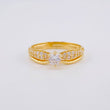 Solitaire Ring Lines in V Dense 2.65g / T6 1/2 Yellow Gold 18K