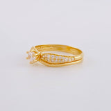 Solitaire Ring Lines in V Dense 2.65g / T6 1/2 Yellow Gold 18K
