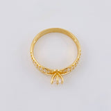 Solitaire Ring Lines in V Dense 2.65g / T6 1/2 Yellow Gold 18K