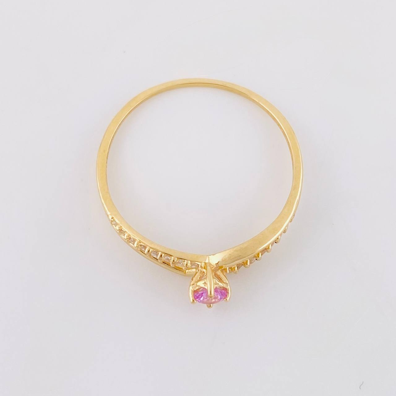 Intertwined Solitaire Ring 1.2g / Size 8 1/4 Yellow Gold 18K