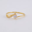 Solitaire Ring Pave Band 1.1g / T5 Yellow Gold 18K
