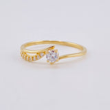 Solitaire Ring Pave Band 1.1g / T5 Yellow Gold 18K