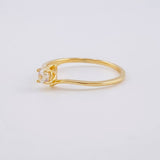 Solitaire Ring Pave Band 1.1g / T5 Yellow Gold 18K