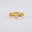 Anillo Solitario Doble Carril Curvo 3.35g / T6 Oro Amarillo 18K