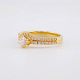 Anillo Solitario Doble Carril Curvo 3.3g / T7 1/4 Oro Amarillo 18K
