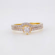 Double Rail Curved Solitaire Ring 3.3g / Size 6 3/4 Yellow Gold 18K