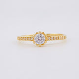 Solitaire Ring Six Prong 1.7g / T6 3/4 Yellow Gold 18K