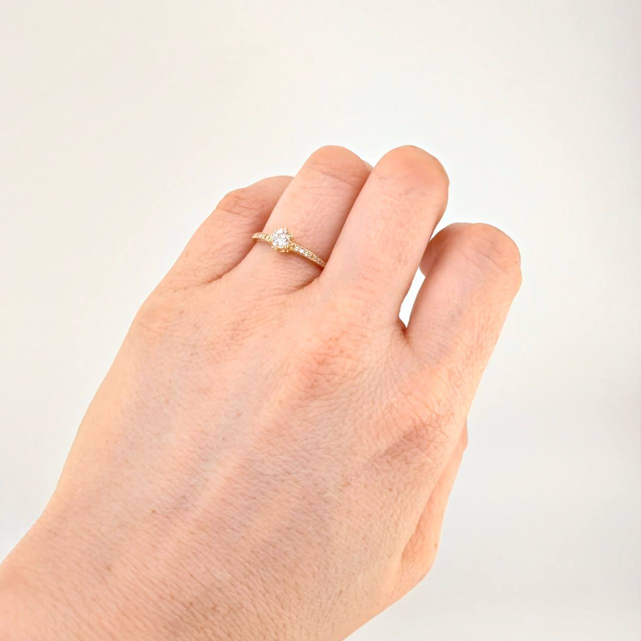 Solitaire Ring Six Prong 1.7g / T6 3/4 Yellow Gold 18K