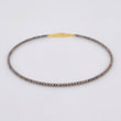 Diamond Cut Bracelet Hoop 2.75g / 7 in / 1.7mm Two-Tone Black Yellow 18K Gold