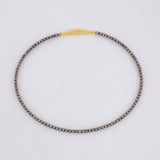 Diamond Cut Bracelet Hoop 2.75g / 7 in / 1.7mm Two-Tone Black Yellow 18K Gold