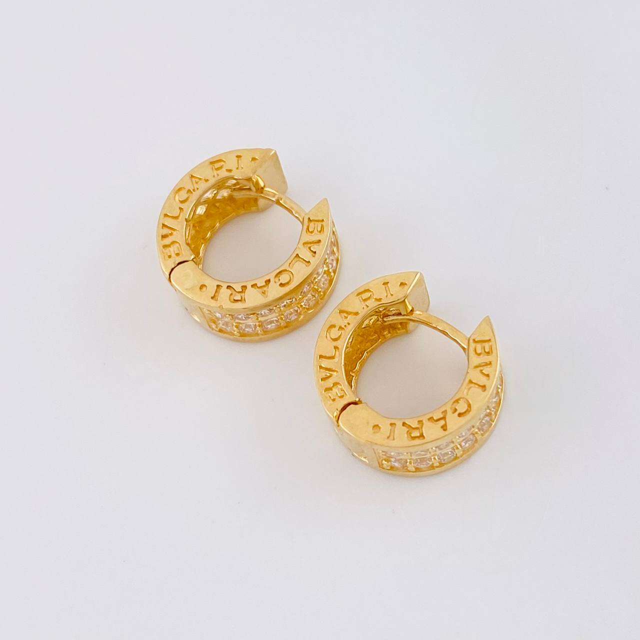 Candongas Doble Carril Bv Tupido 5.5g / 1/2 in Oro Amarillo 18K