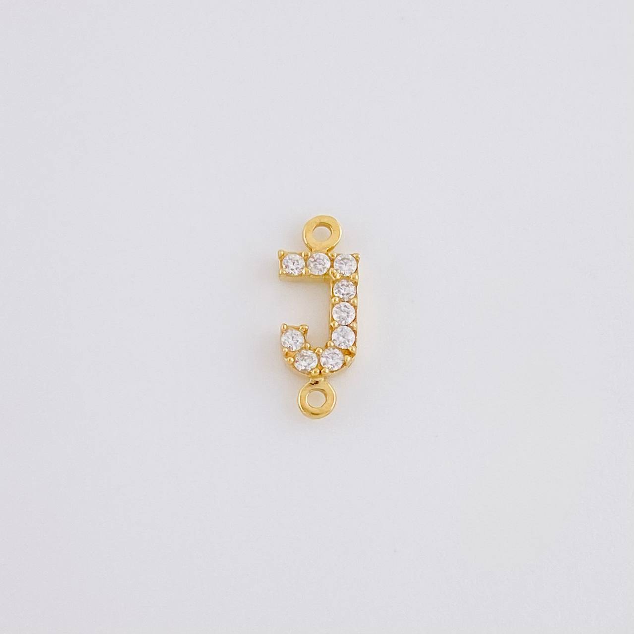 Herraje Letra J Tupida 0.4g / 1/2 in Oro Amarillo 18K