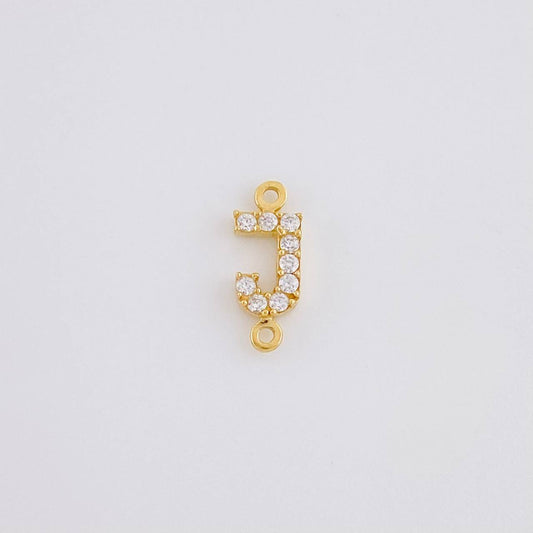 Herraje Letra J Tupida 0.4g / 1/2 in Oro Amarillo 18K