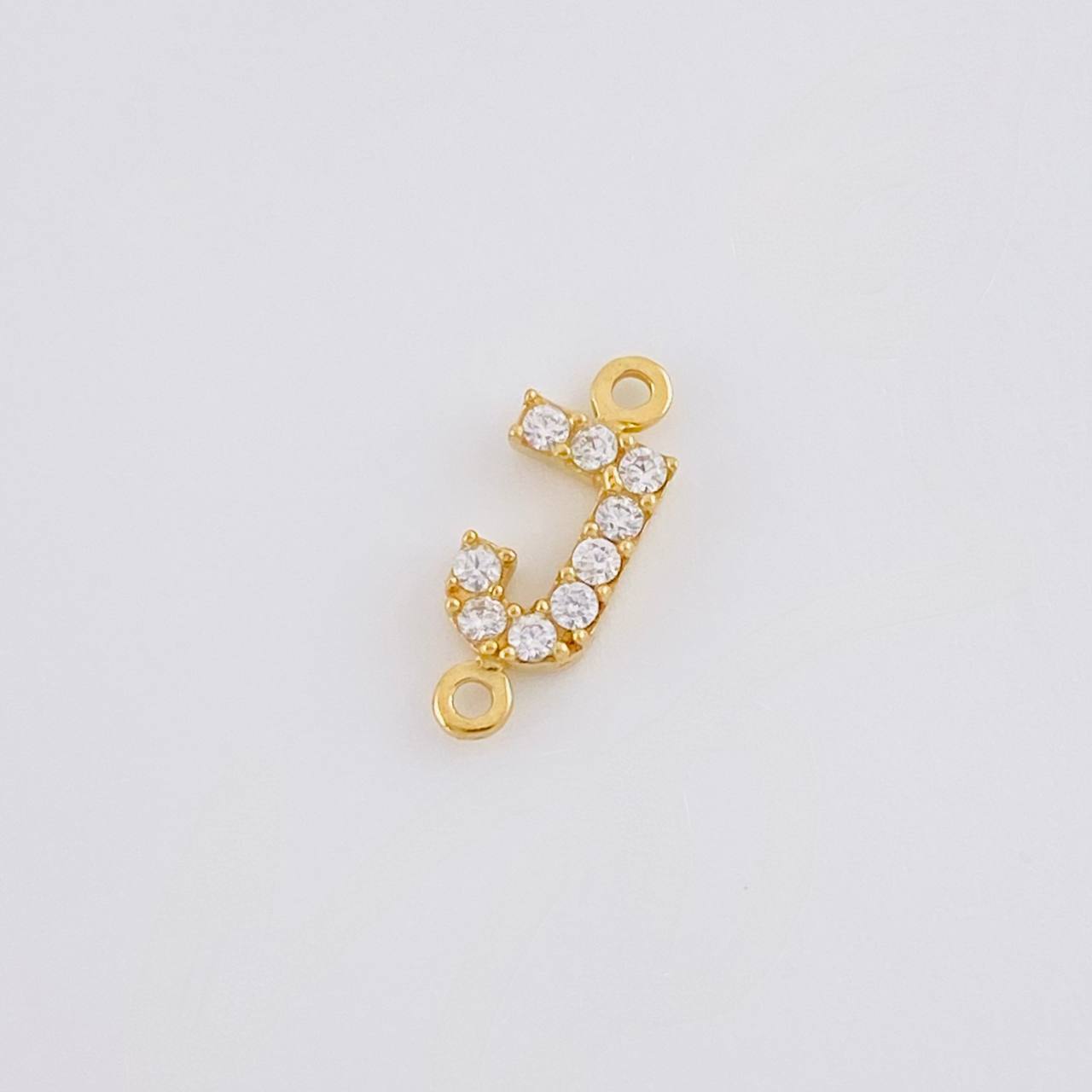 Herraje Letra J Tupida 0.4g / 1/2 in Oro Amarillo 18K