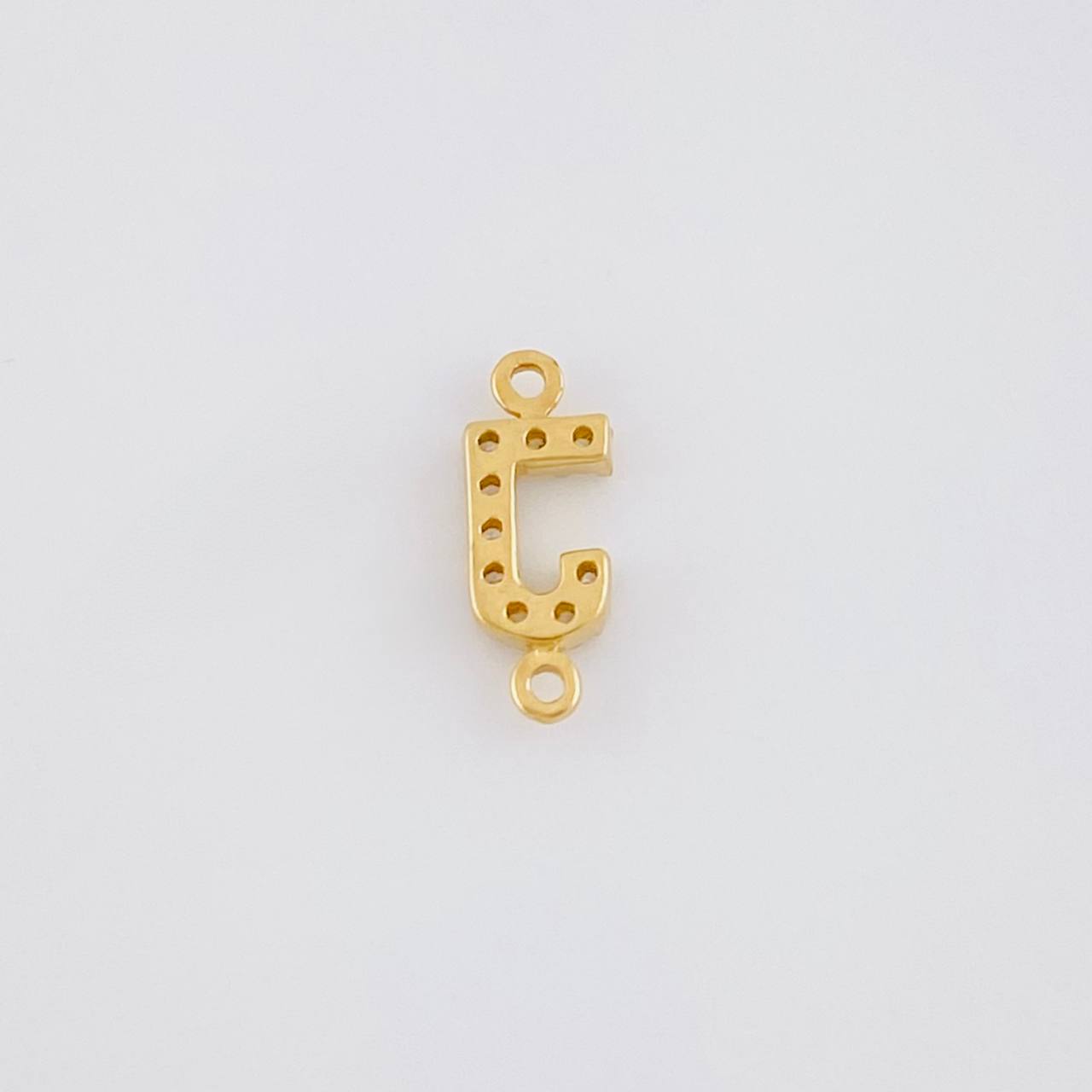Herraje Letra J Tupida 0.4g / 1/2 in Oro Amarillo 18K