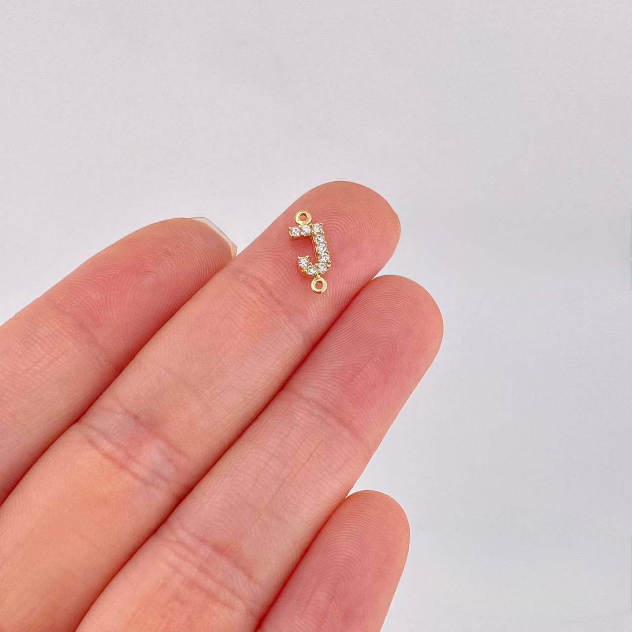 Charm Letter J Dense 0.4g / 1/2 in 18K Yellow Gold