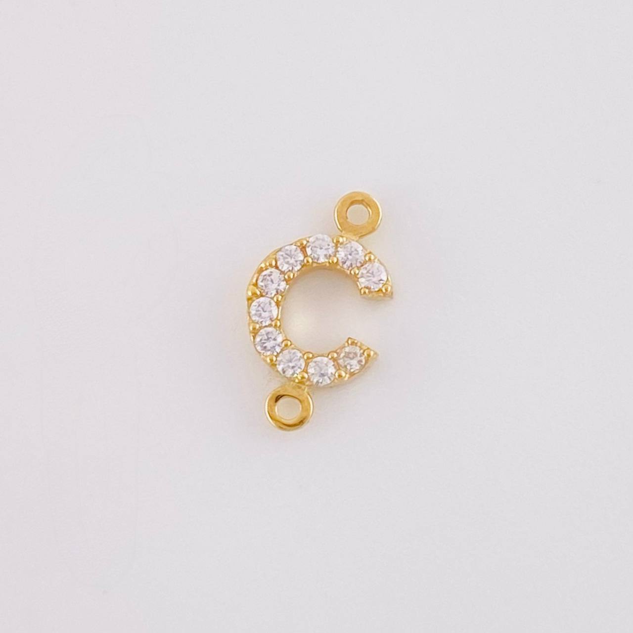 Herraje Letra C Tupida 0.4g / 1/2 in Oro Amarillo 18K