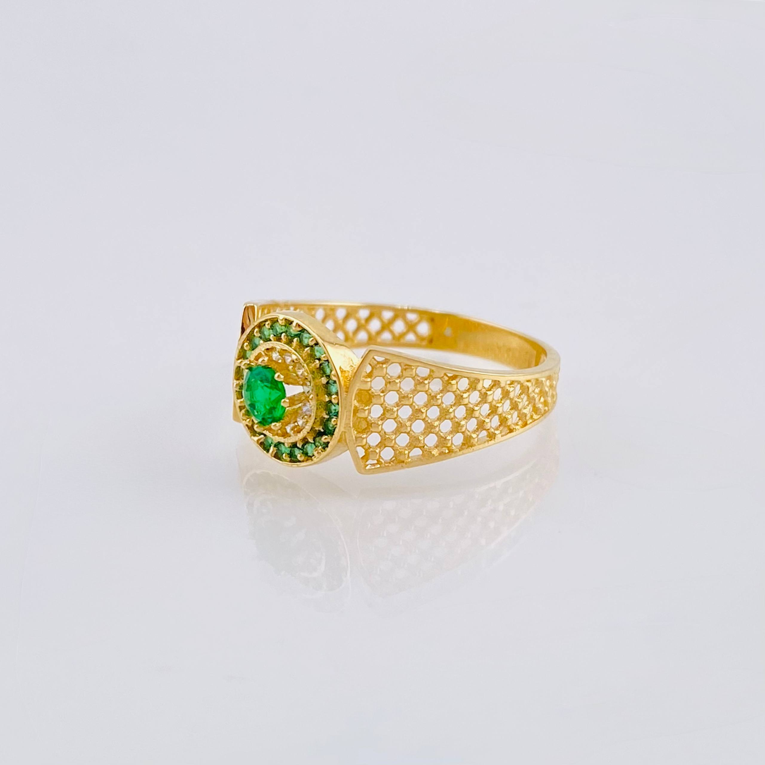 Anillo Cinturon Mallado 2.45gr / T7 1/2 / Oro Amarillo 18K ©